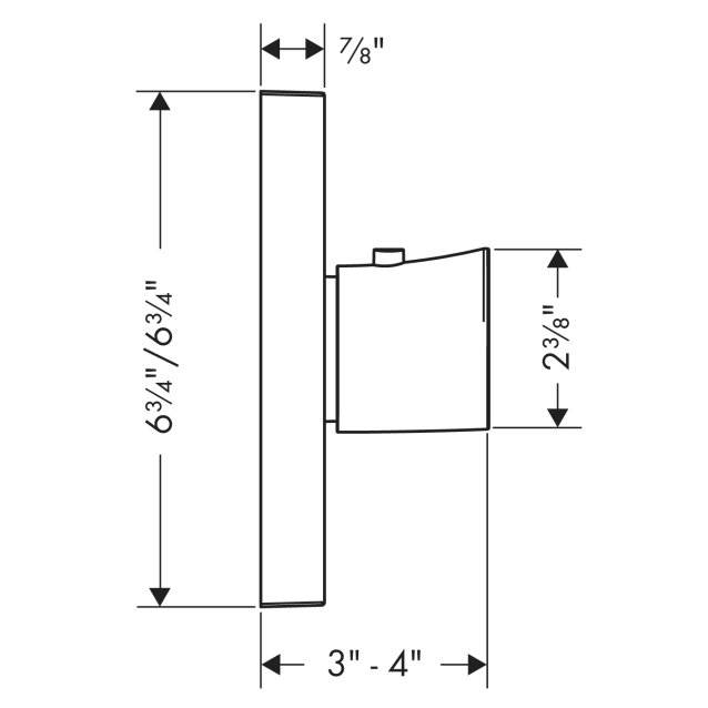 Chrome Modern Wall-Mounted Thermostatic Shower Trim