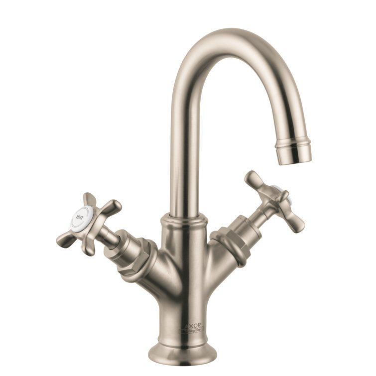 Polished Nickel Brass Traditional Vessel Bathroom Faucet