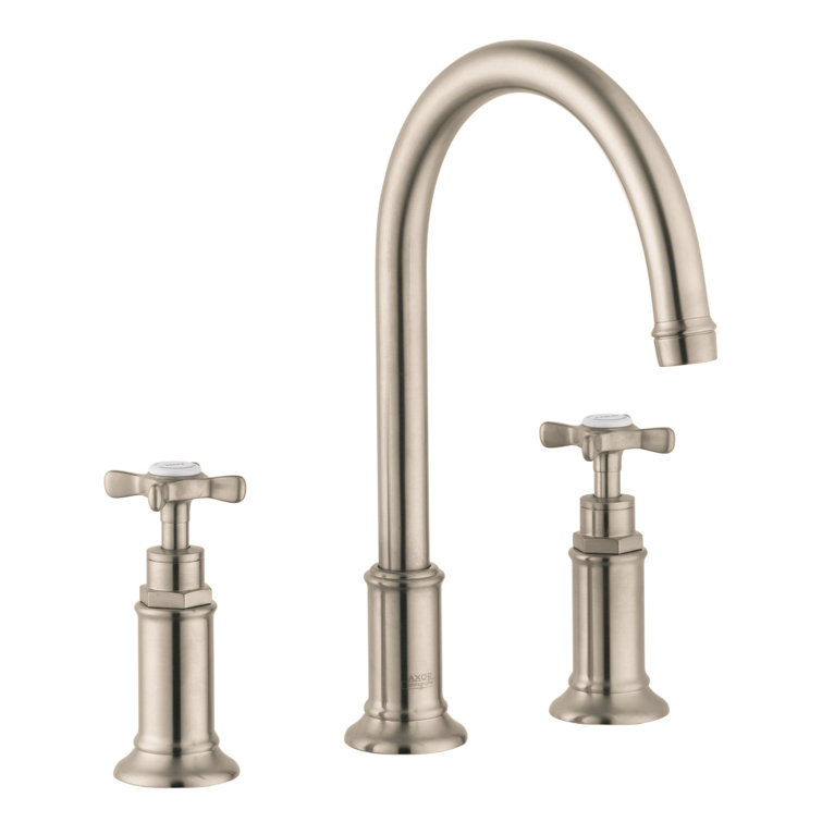 Elegant Chrome Finish Swivel Spout Widespread Faucet with Nickel Accents