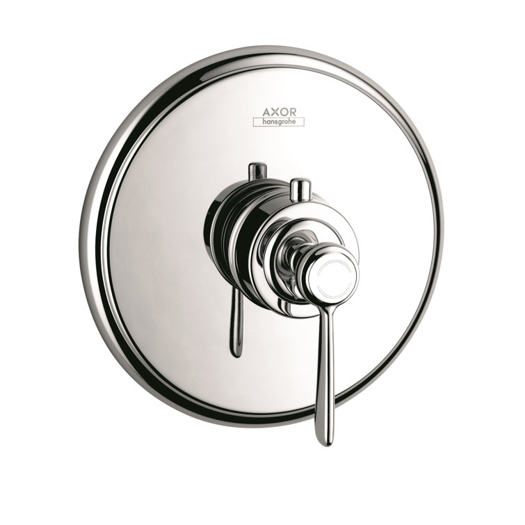 Modern Polished Nickel Wall-Mounted Shower Trim with Lever Handle