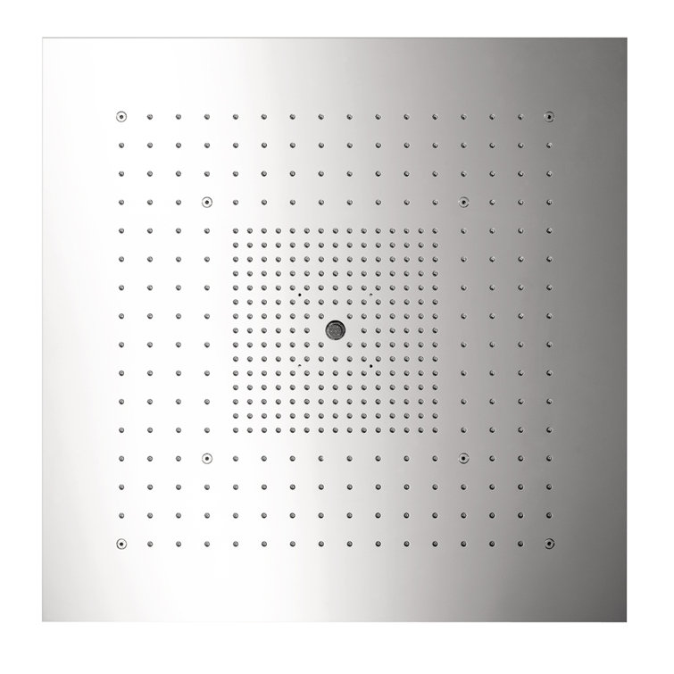 Steel Optik Square Ceiling Mount Shower Head with Multiple Spray Modes