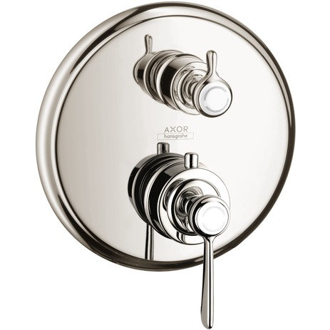 Polished Nickel Wall-Mounted Lever Shower Trim