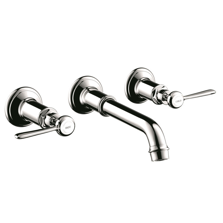 Polished Nickel Dual Handle Modern Wall-Mounted Faucet