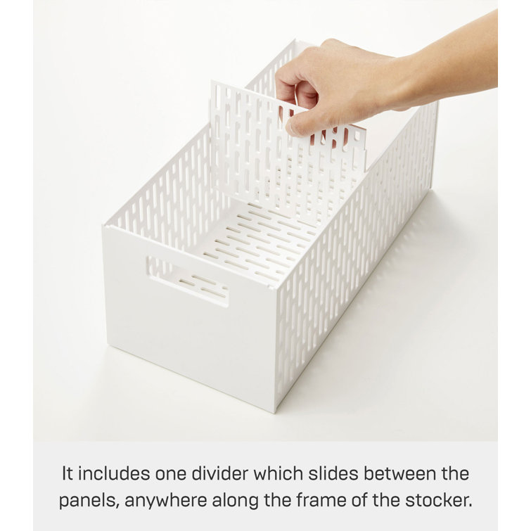 White Stackable Plastic Vegetable Storage Basket with Handles