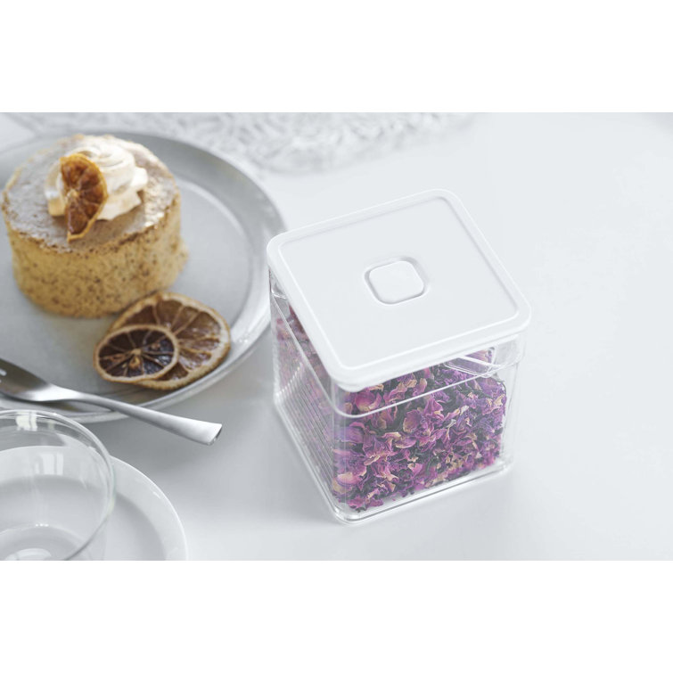 White Plastic Vacuum-Sealing Meal Prep Jar with Spoon