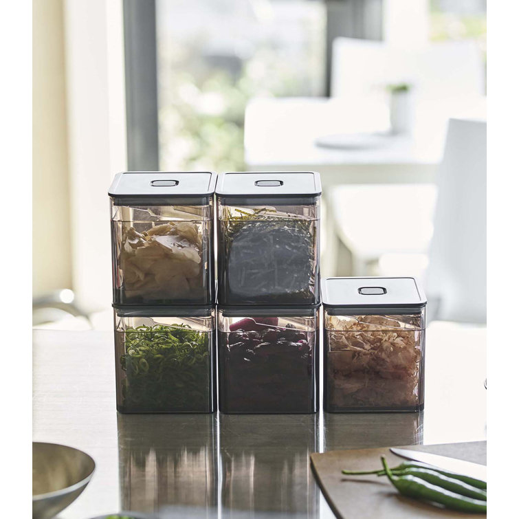 Black Plastic Freezer Safe Meal Prep Jar with Tongs
