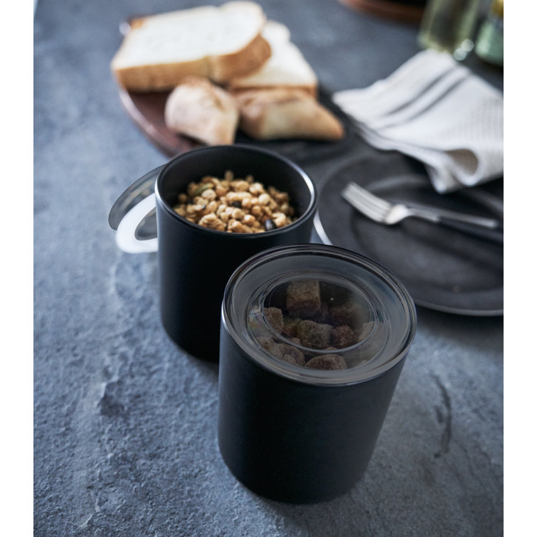 Large Black Ceramic Food Storage Container with Airtight Lid