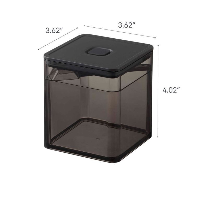 Black Plastic Vacuum-Sealing Food Container with Spoon