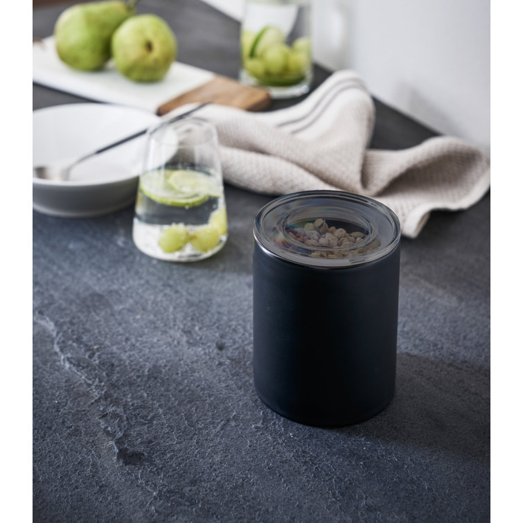Large Black Ceramic Food Storage Container with Airtight Lid