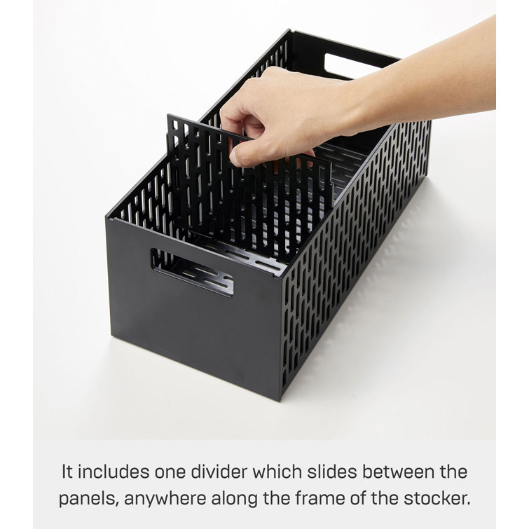Black Stackable Plastic Vegetable Storage Baskets with Handles