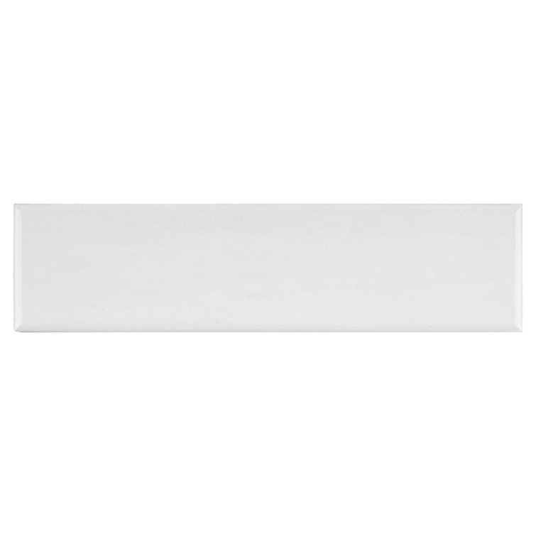 Cyra White Polished Ceramic Subway Wall Tile 2.95 x 11.81