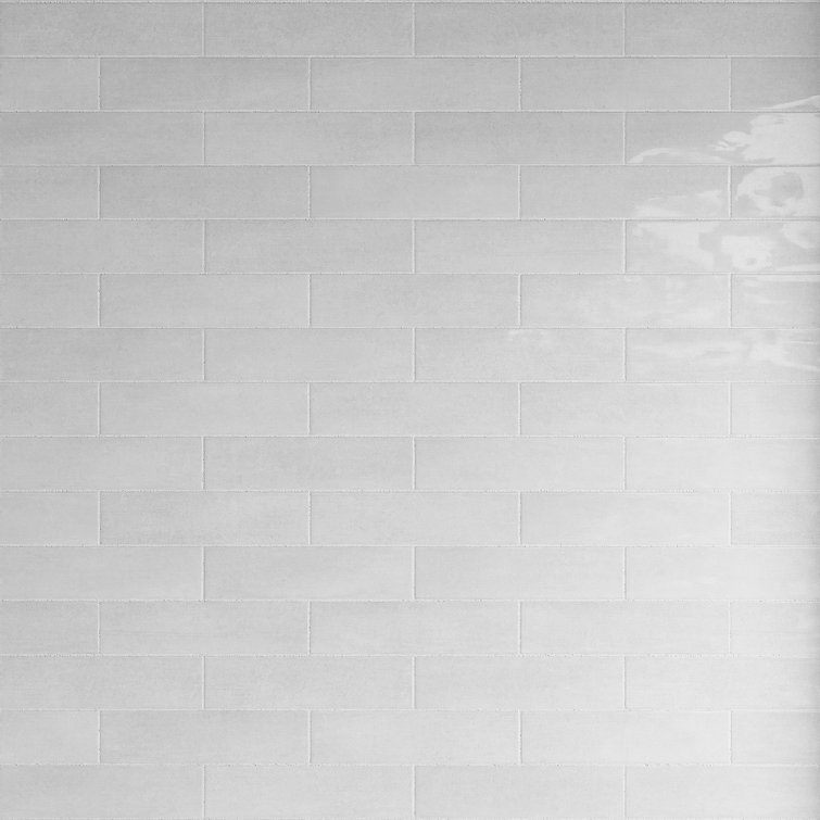 Cyra White Polished Ceramic Subway Wall Tile 2.95 x 11.81