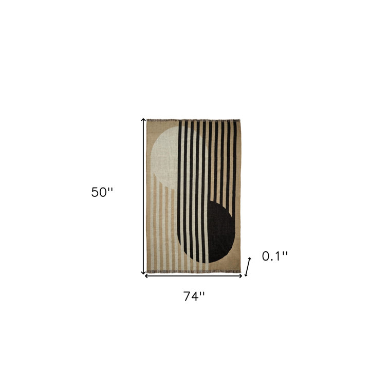 Black and Tan Reversible Woven Throw Blanket