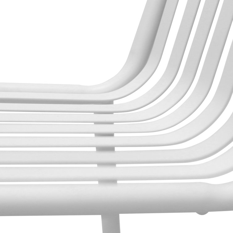 White Metal Stackable Outdoor Dining Armchair Set