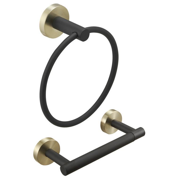 2-Piece Bath Hardware Set With Towel Ring Toilet Paper Holder Toilet Paper Roll Holder