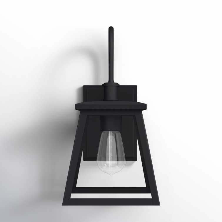 Belmore Classic Black Aluminum Outdoor Wall Lantern with Clear Glass