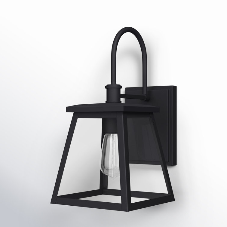 Belmore Classic Black Aluminum Outdoor Wall Lantern with Clear Glass