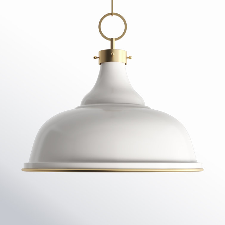 Aged Brass Elegance 3-Light Indoor/Outdoor Pendant with Off-White Shade