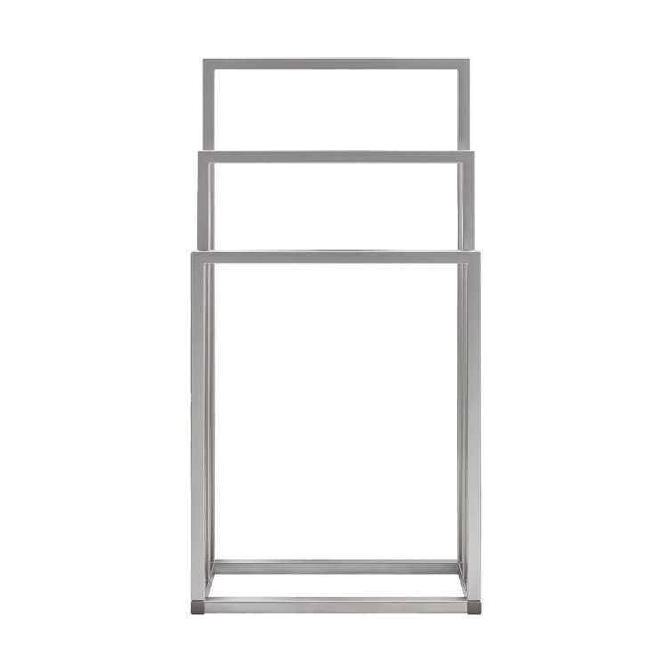 Silver 3-Tier Freestanding Metal Towel Rack