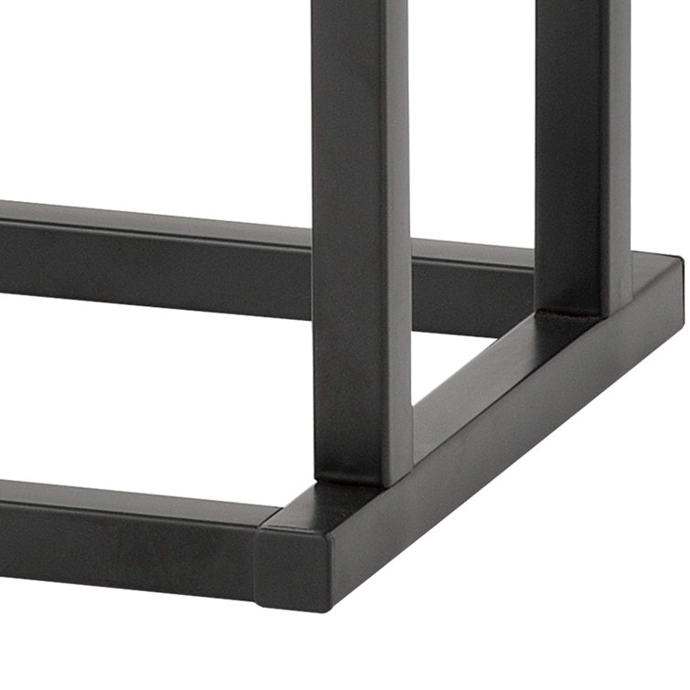Freestanding Black Metal and Bamboo 2-Tier Towel Rack