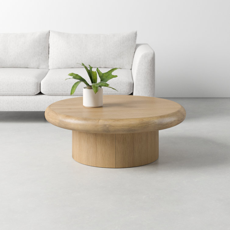 Burnished Parawood Round Pedestal Coffee Table