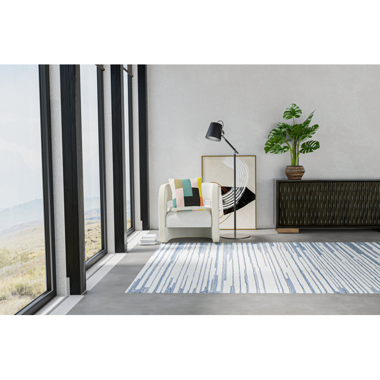 Handmade Gray and White Wool Tufted Square Rug