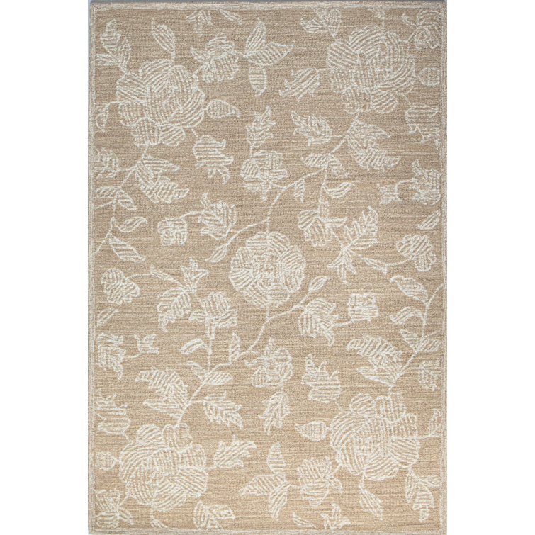 Handmade Latte Wool Rectangular Tufted Area Rug 3'6" x 5'6"