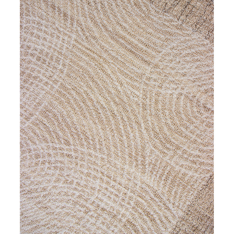 Handmade Beige Wool Rectangular Tufted Area Rug 3'6" x 5'6"