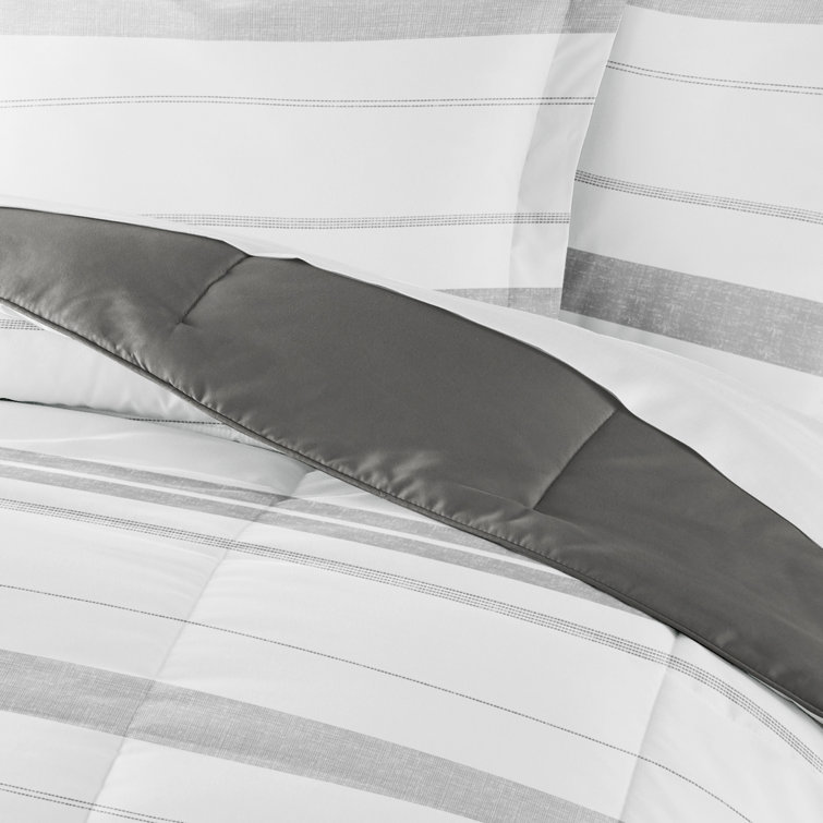 King Gray Reversible Down Alternative Comforter Set