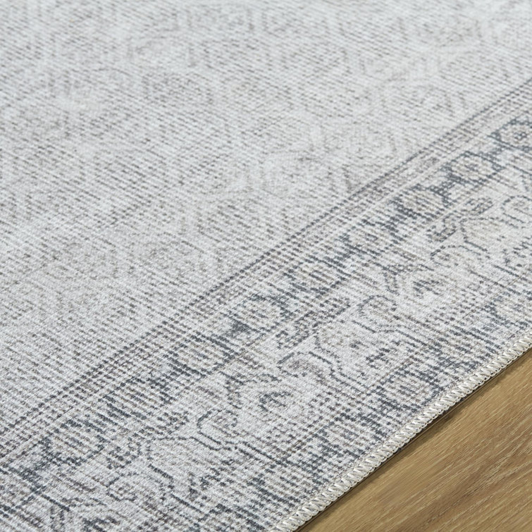 Sage and Blue Rectangular Polyester Washable Area Rug