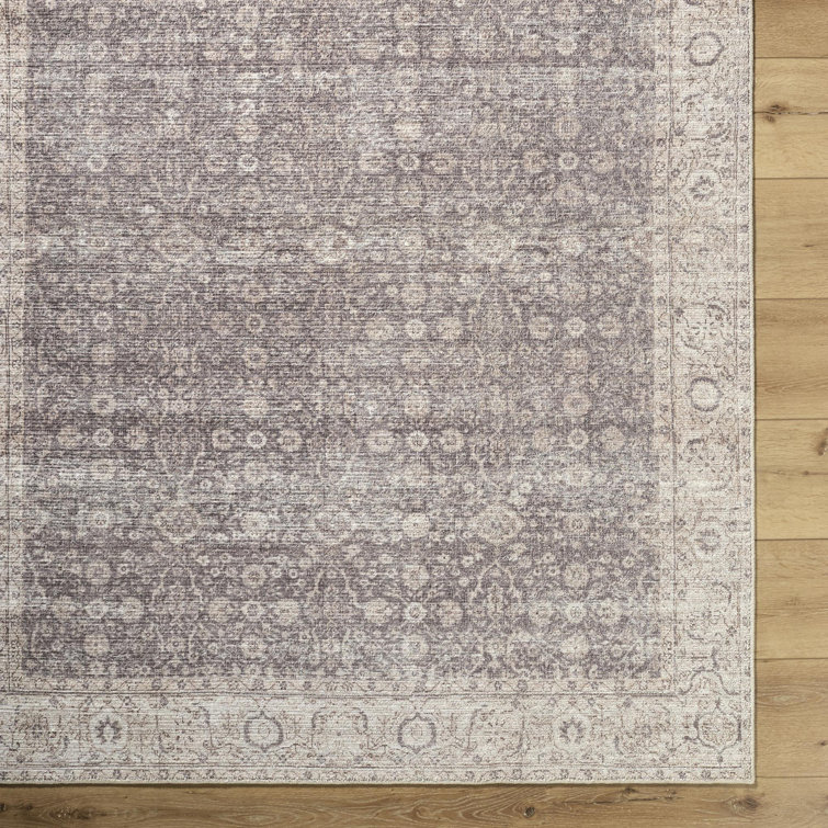 Spokane Dark Brown and Cream Synthetic Runner Area Rug