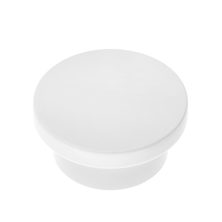 Ethan 1-1/4" Matte White Round Brass Cabinet Knob