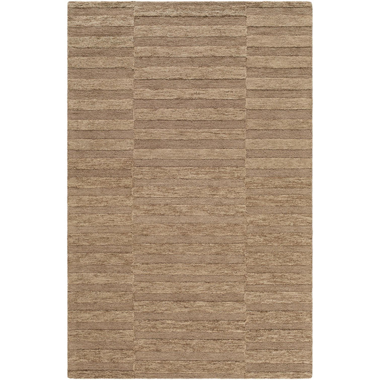 Handmade Beige Wool Rectangular 8' x 10' Tufted Area Rug