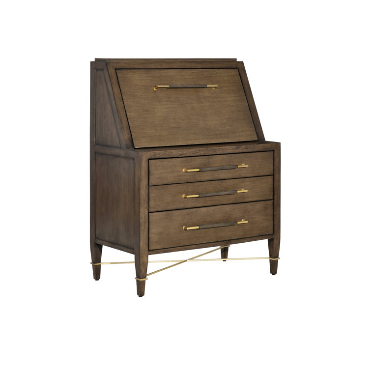 Chanterelle Foldable Secretary Desk with USB Ports and Drawers