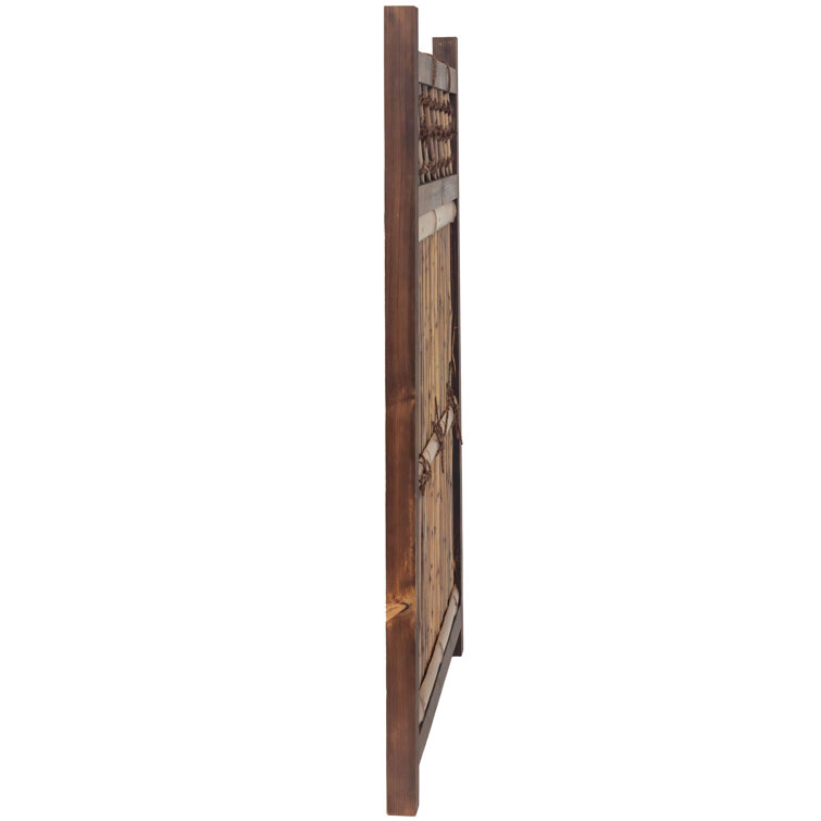 4 ft. x 3 ft. Dark Bamboo and Wood Zen Garden Fence Panel