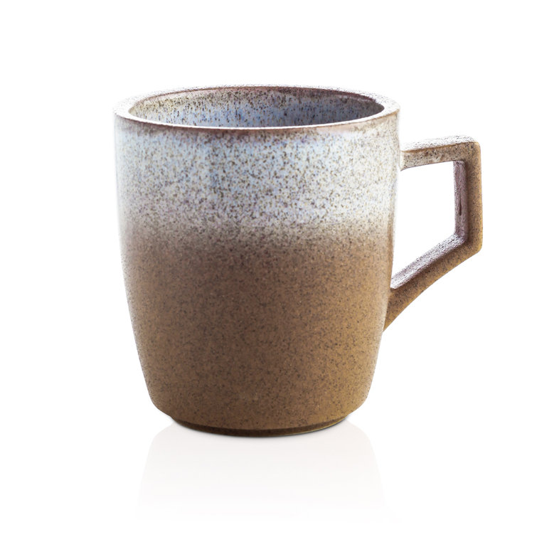 Vince Rustic Brown Ceramic 12oz Mug Set, 4-Piece
