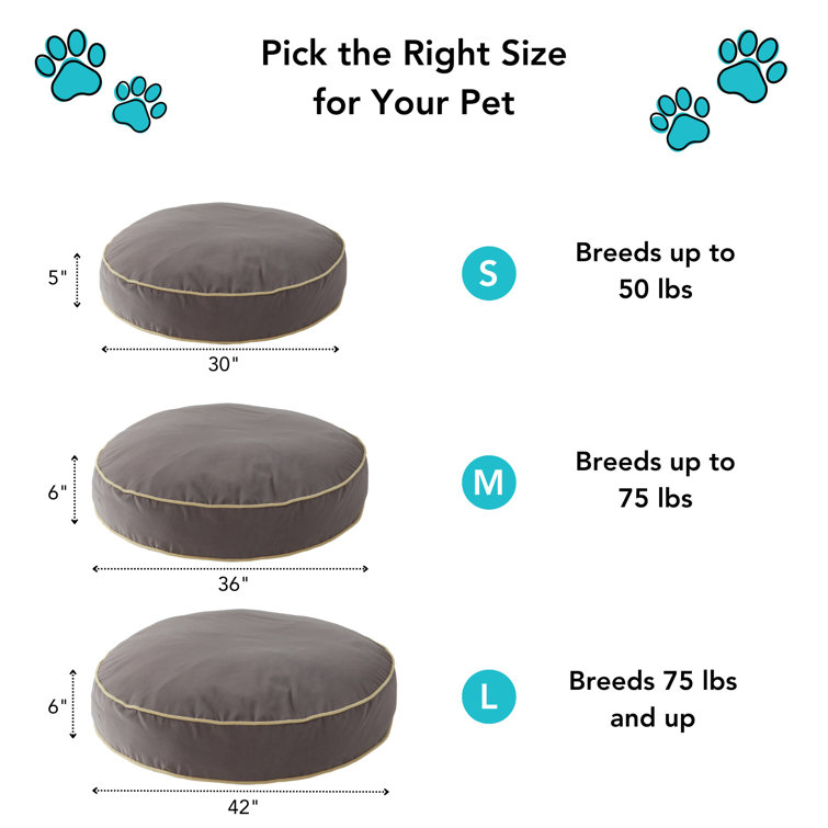 Medium Denim Reversible Microfiber Dog Bed