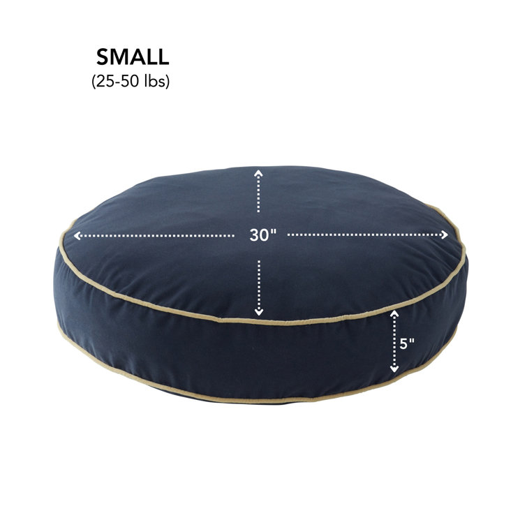 Small Denim Reversible Round Pillow Dog Bed