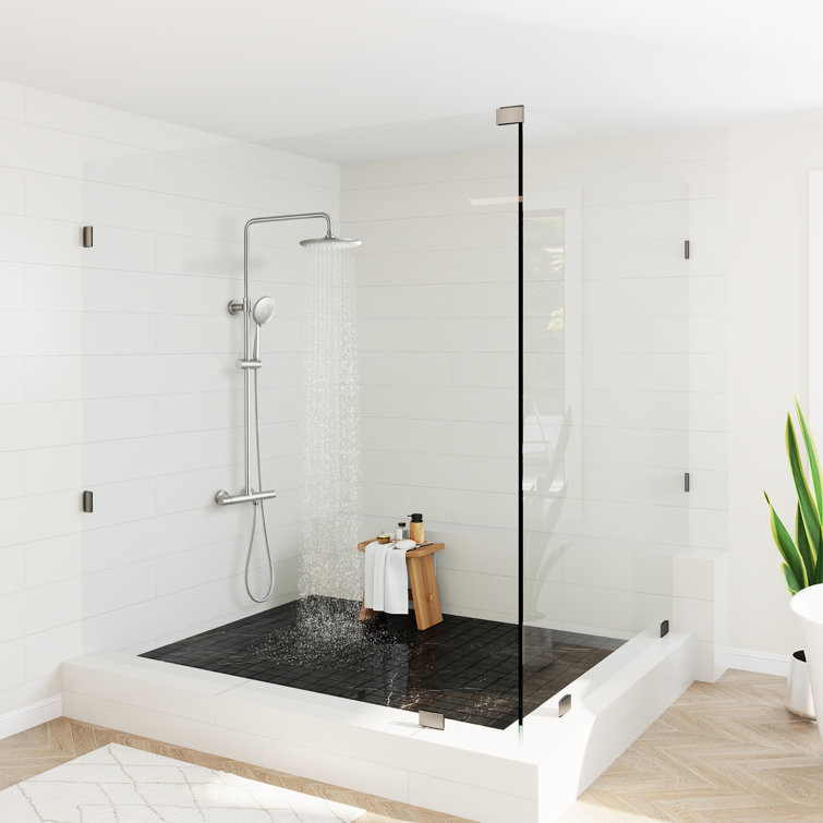 Brushed Nickel Wall Mounted Rain Shower System with Handheld