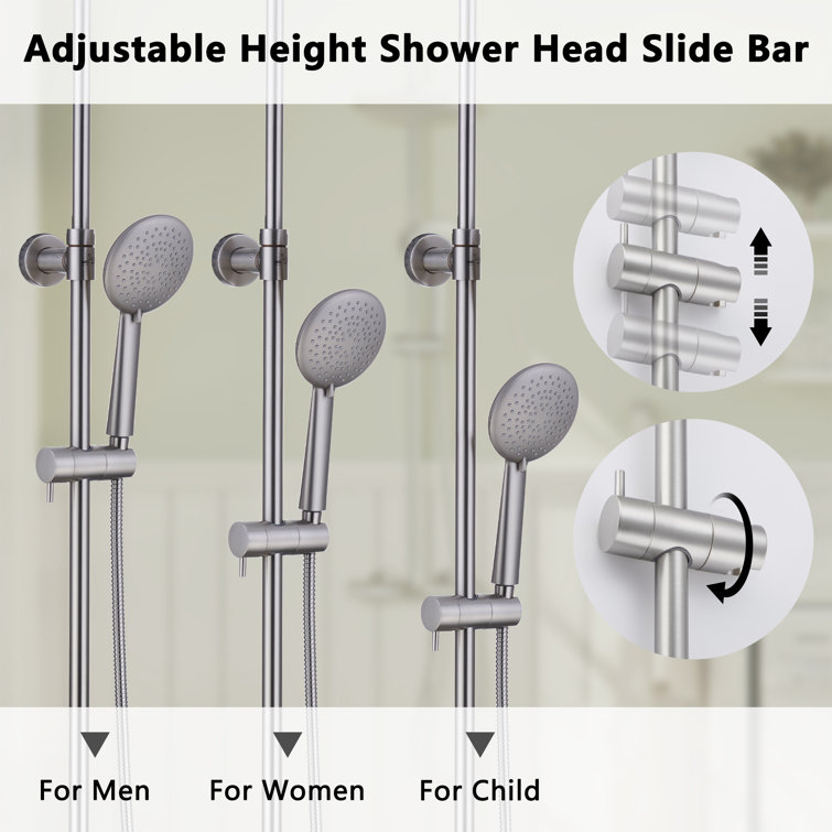 Brushed Nickel Dual Rain and Handheld Shower System