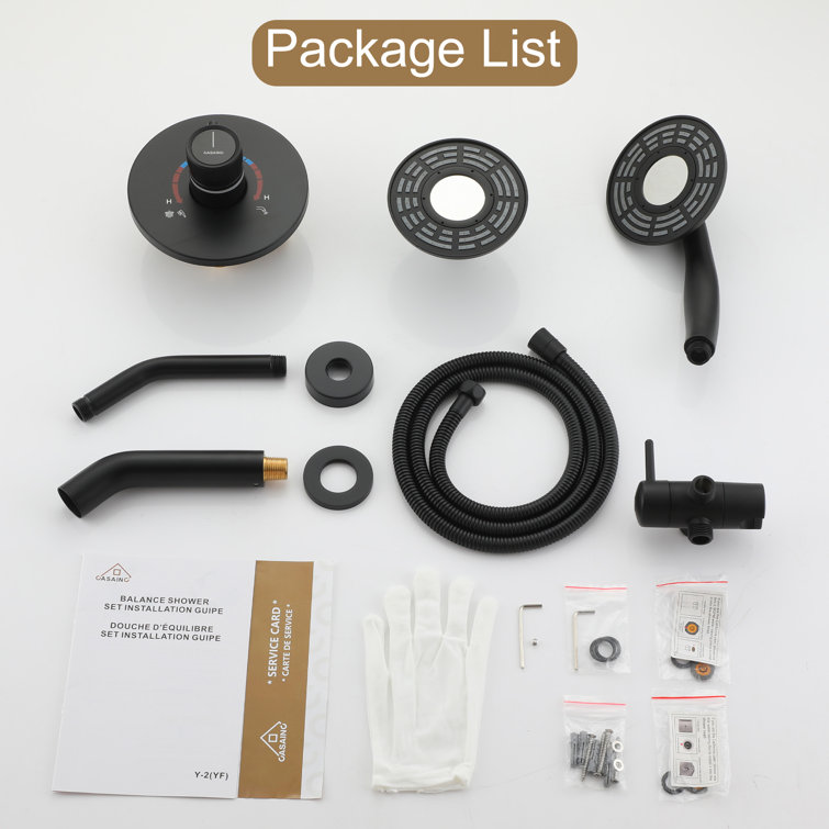 Matte Black Dual Head Rain and Mist Shower Faucet Set