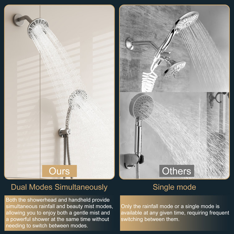 Brushed Nickel Dual-Function Wall Mounted Shower System