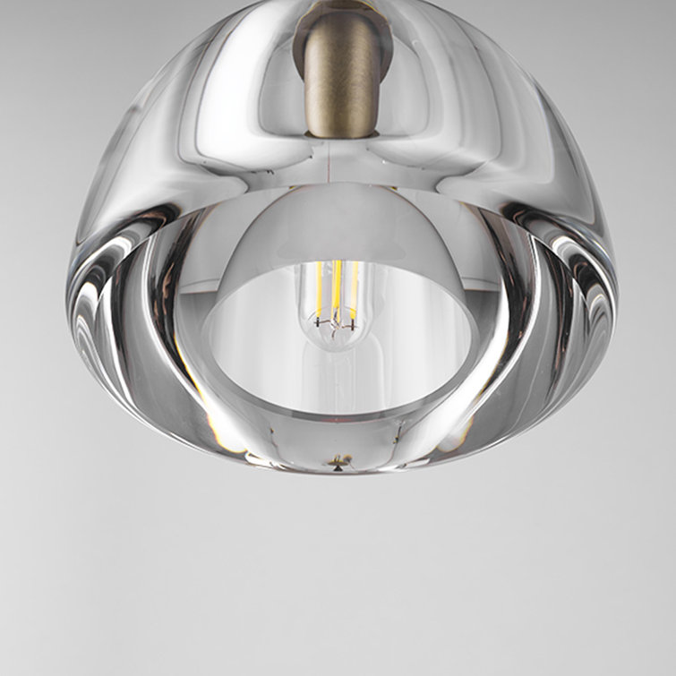 Brass and Crystal Wall Sconce with Adjustable Suspension