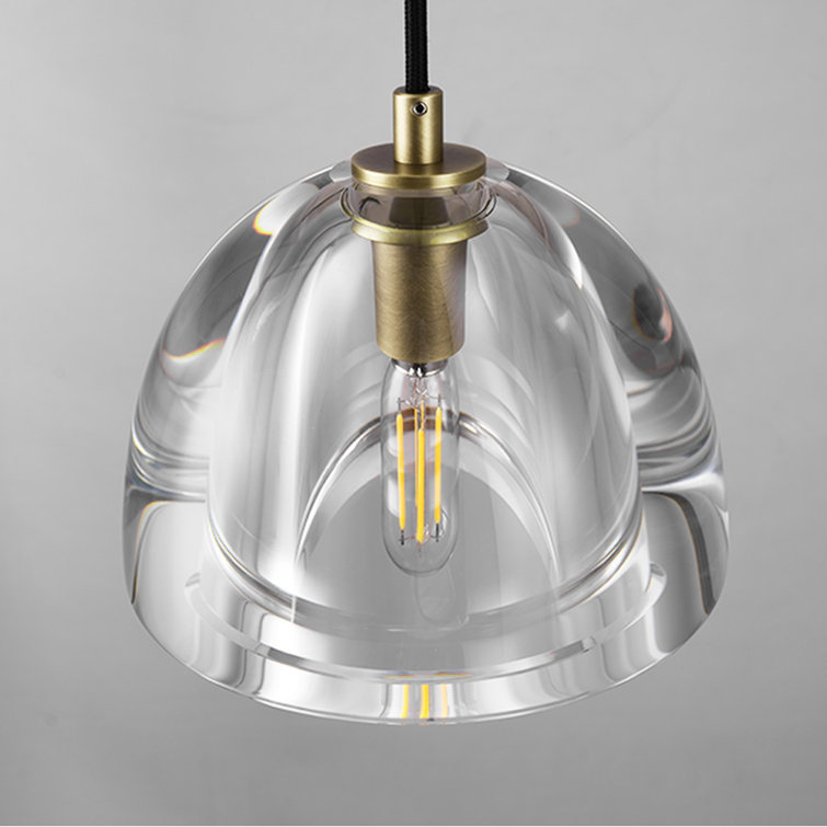 Brass and Crystal Wall Sconce with Adjustable Suspension