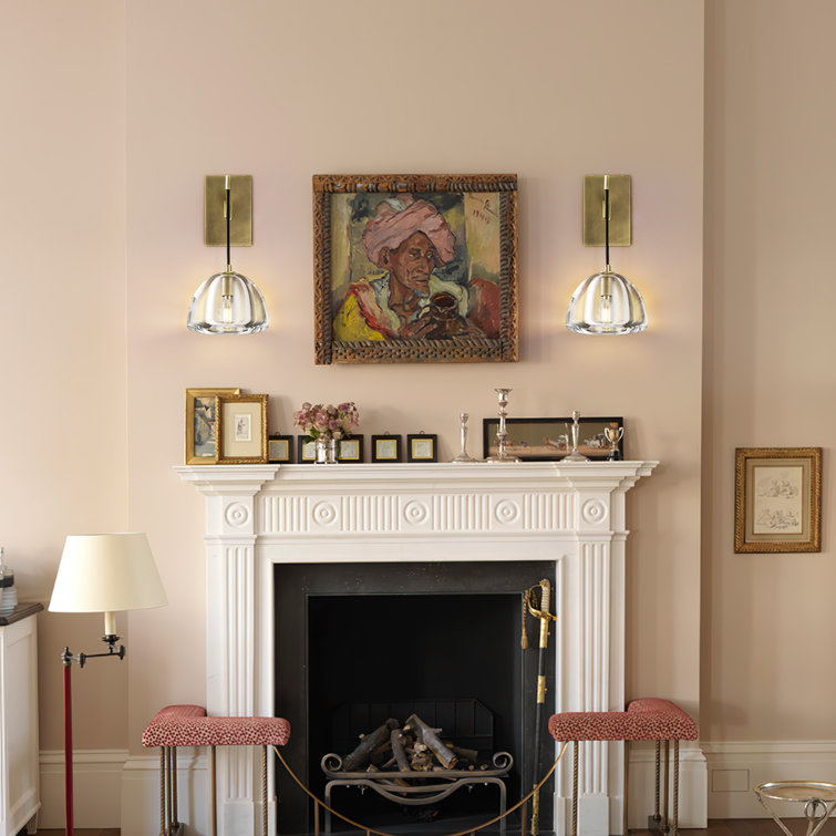 Brass and Crystal Wall Sconce with Adjustable Suspension