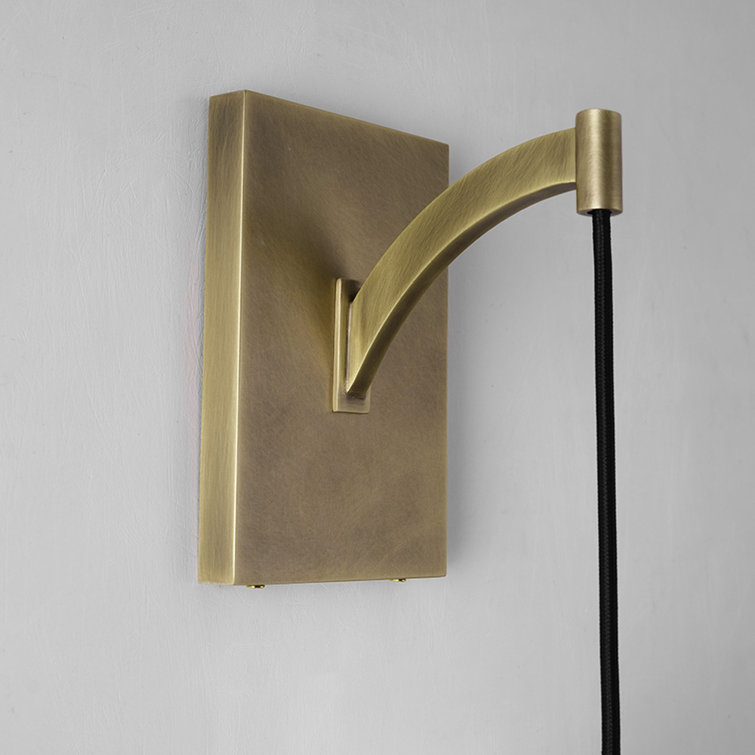Brass and Crystal Wall Sconce with Adjustable Suspension