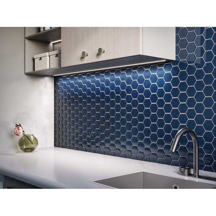 Deep Blue Gloss 11x12 Glass Honeycomb Mosaic Tile