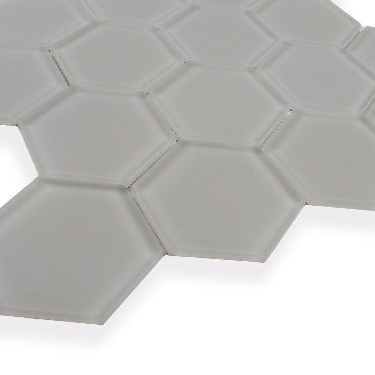 Marsh Matte Gray Glass Honeycomb Mosaic Tile 11x12