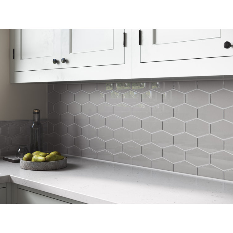 Marsh Gloss Elongated Hexagon Glass Mosaic Tile