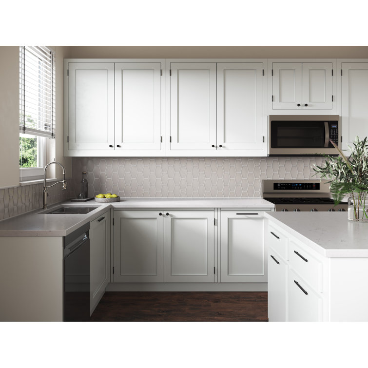 Elongated Hexagon White Matte Glass Mosaic Tile